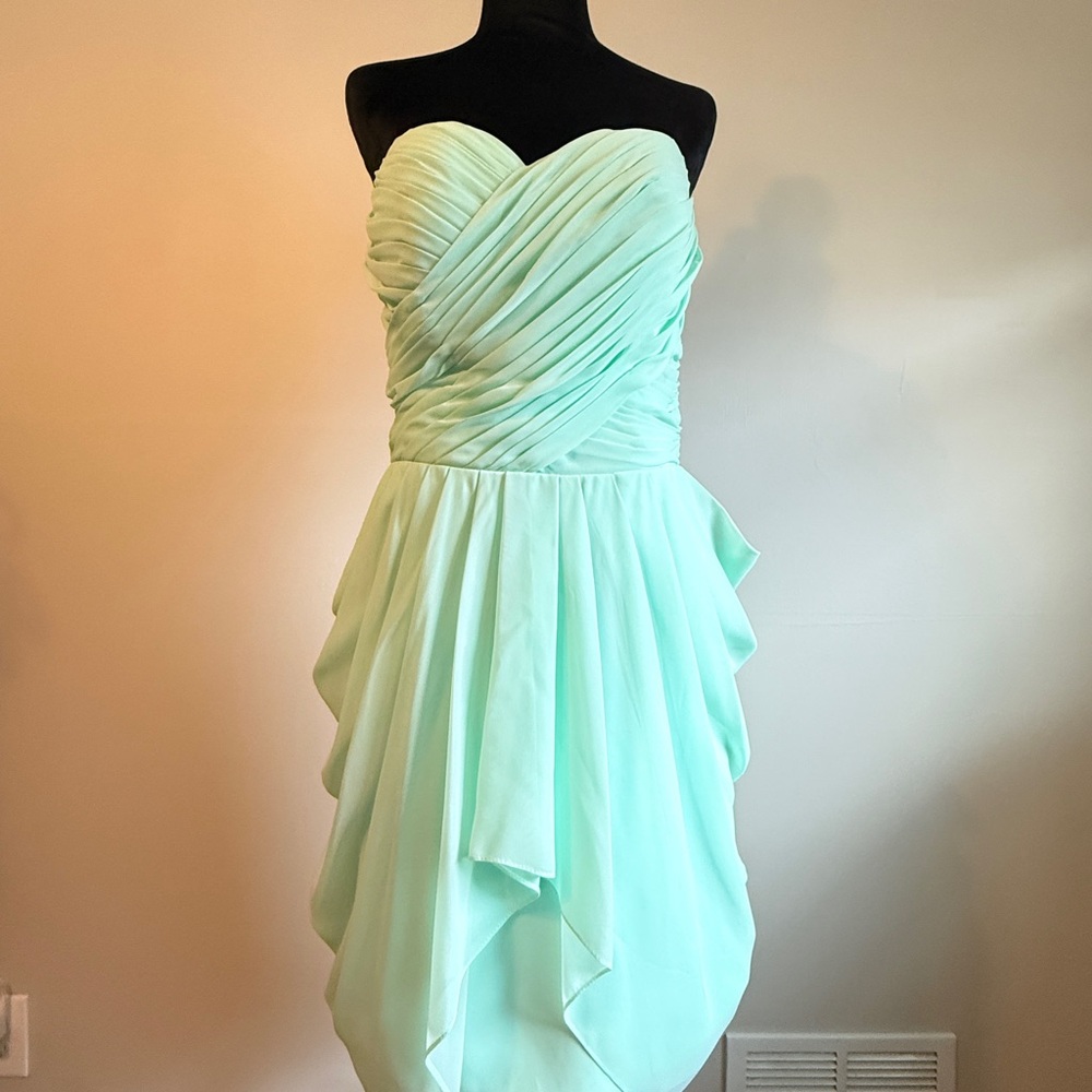 Mint Ruched Strapless Maxi Dress, Size 10